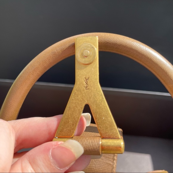 🌻 HOST PICK 🎉 Rare Yves Saint Laurent Gold Sheen Lizard Embossed Cabas ChYc 🌻 - Picture 8 of 9